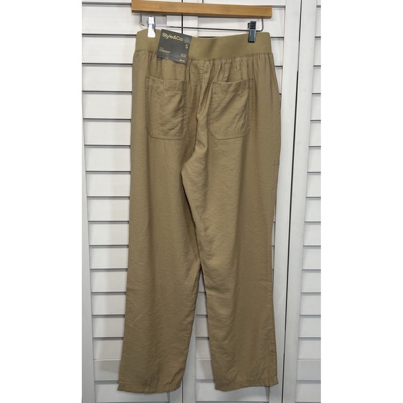 Style & Co. Mid Rise Pull On Ankle Straight Pants Size Small Khaki NWT - Picture 6 of 10